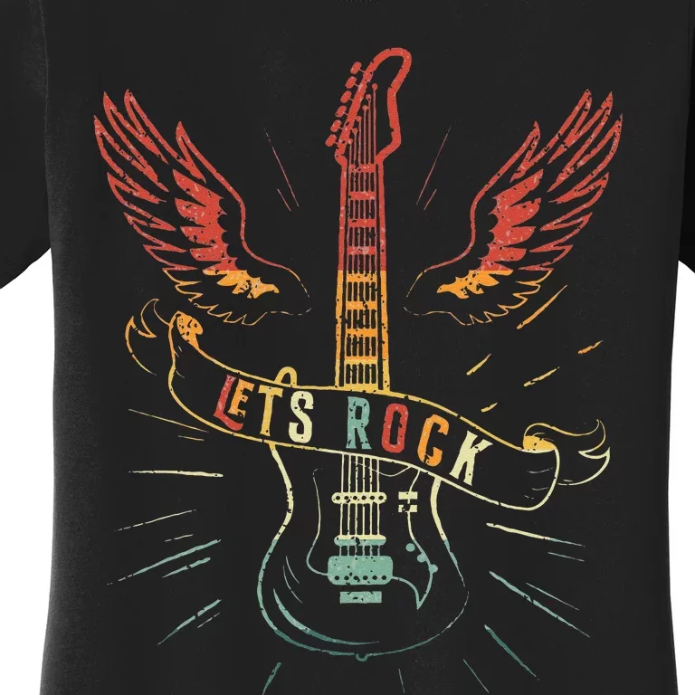 Lets Rock Rock N Roll Guitar Retro Lovers Women's T-Shirt