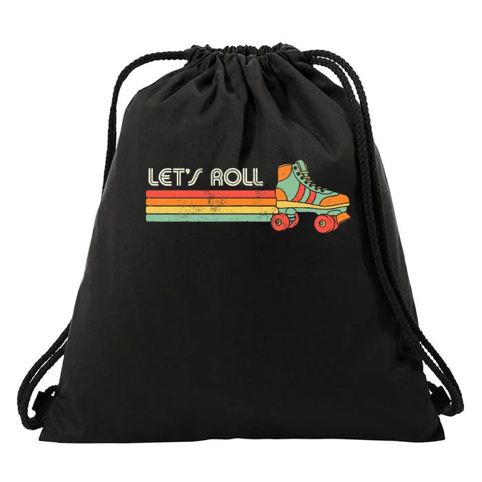 LetS Roll Roller Skating Skater Skate Retro Vintage 70s 80s Drawstring Bag