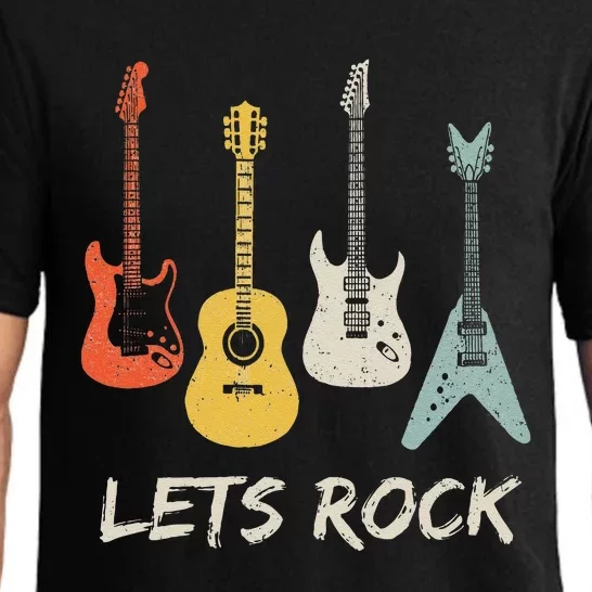 Lets Rock Rock n Roll Guitar Retro lovers Pajama Set