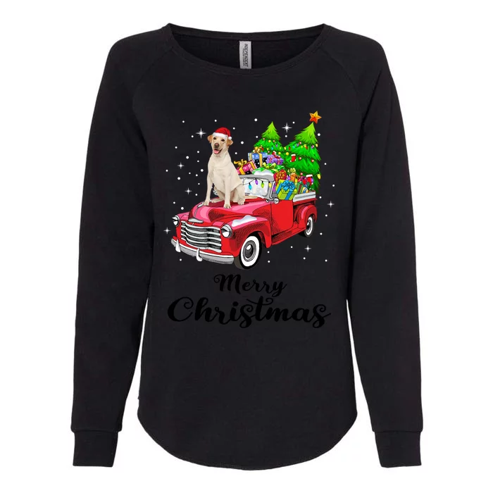 Labrador Retriever Ride Red Truck Christmas Pajama Gift Womens California Wash Sweatshirt