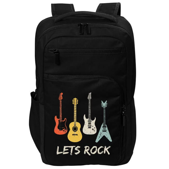 Lets Rock Rock n Roll Guitar Retro Impact Tech Backpack