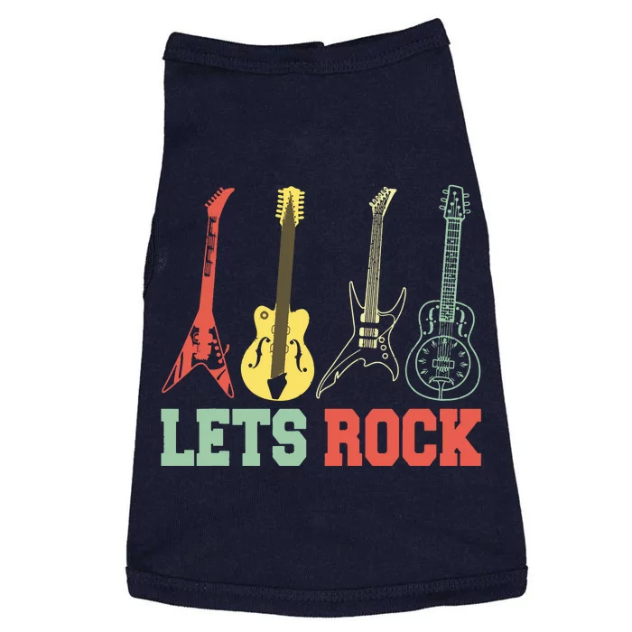 Lets Rock Rock N Roll Guitar Retro Doggie Tank