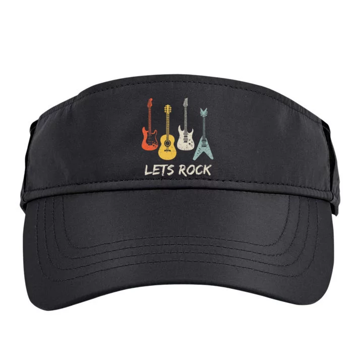 Lets Rock Rock N Roll Guitar Retro Gift Adult Drive Performance Visor