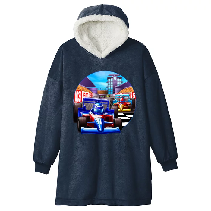 Let's Ride Racing Hooded Wearable Blanket