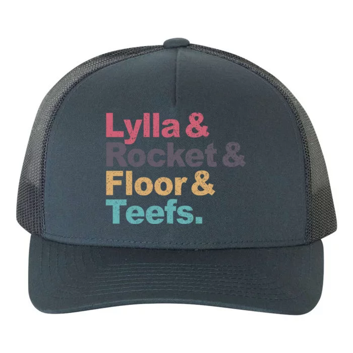 Lylla Rocket Raccoon Floor Teefs Vintage Retro Yupoong Adult 5-Panel Trucker Hat