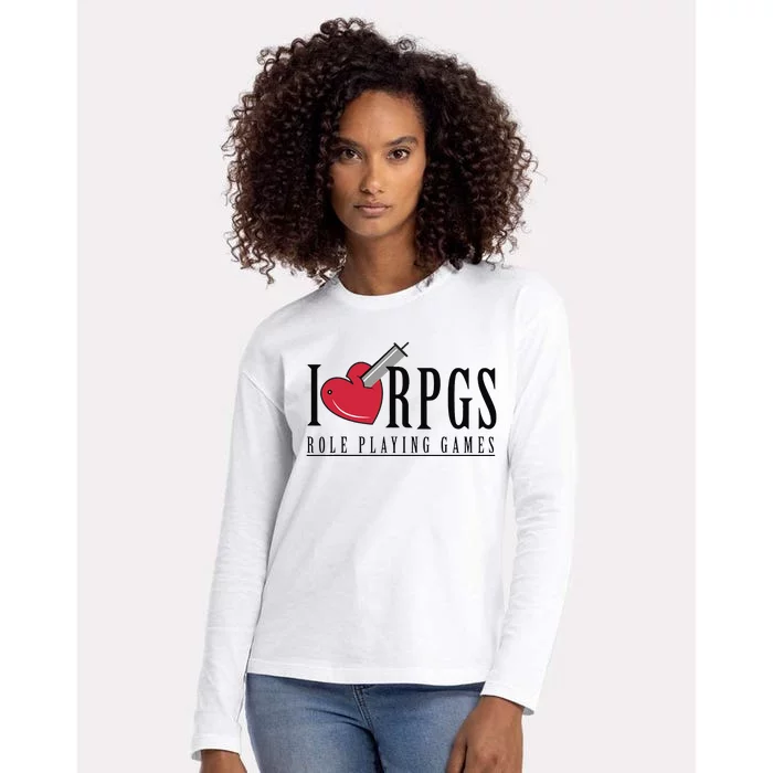 Love Rpg Role Playing Gamer Womens Cotton Relaxed Long Sleeve T-Shirt