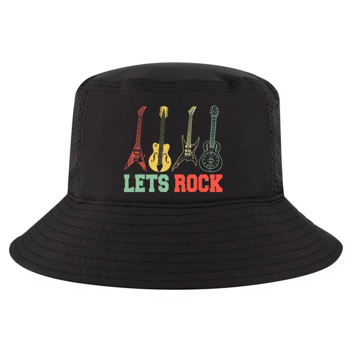 Lets Rock Rock N Roll Guitar Retro Cool Comfort Performance Bucket Hat