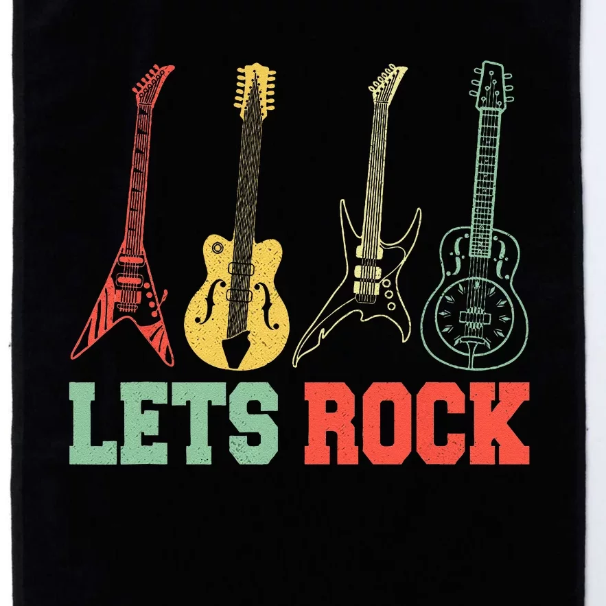 Lets Rock Rock N Roll Guitar Retro Platinum Collection Golf Towel