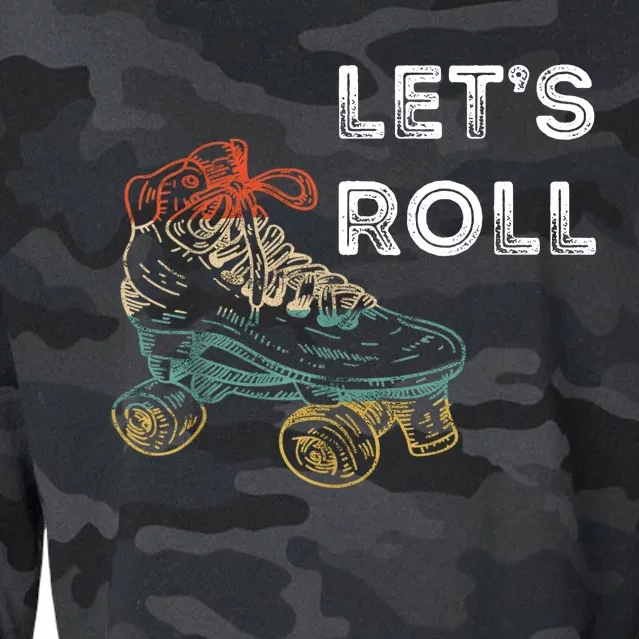 Let's Roll Roller Skating Roller Skater Skating Rink Cropped Pullover Crew