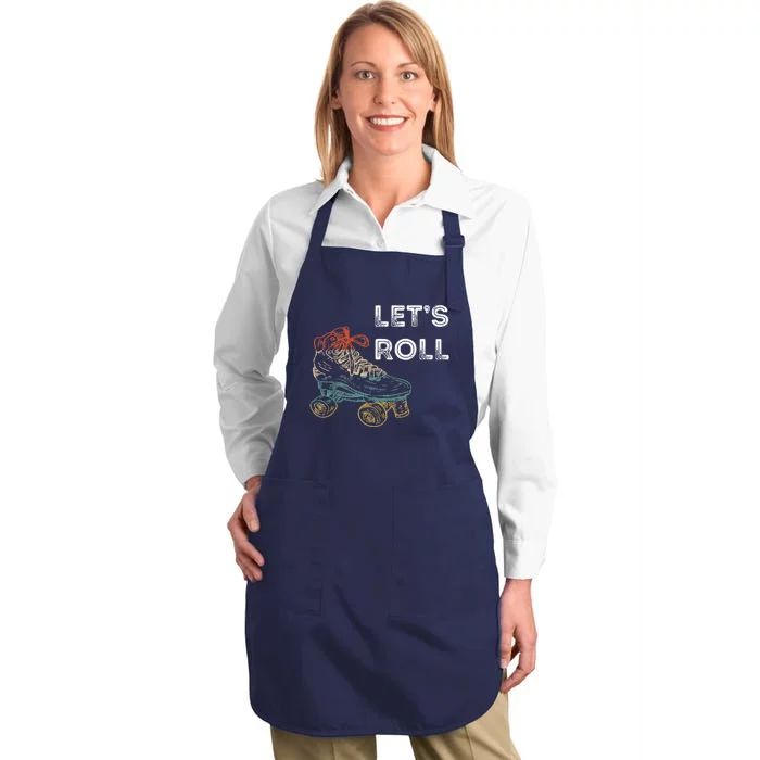 Let's Roll Roller Skating Roller Skater Skating Rink Full-Length Apron With Pocket