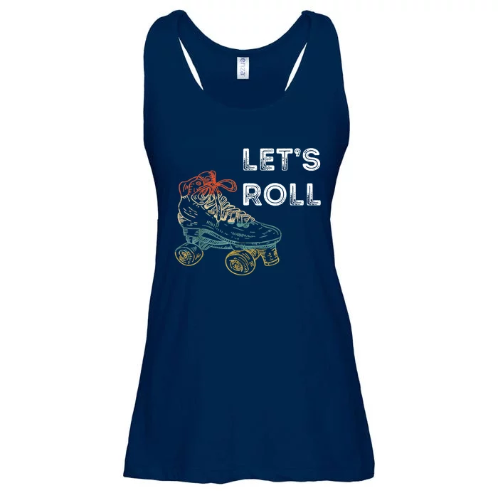 Let's Roll Roller Skating Roller Skater Skating Rink Ladies Essential Flowy Tank