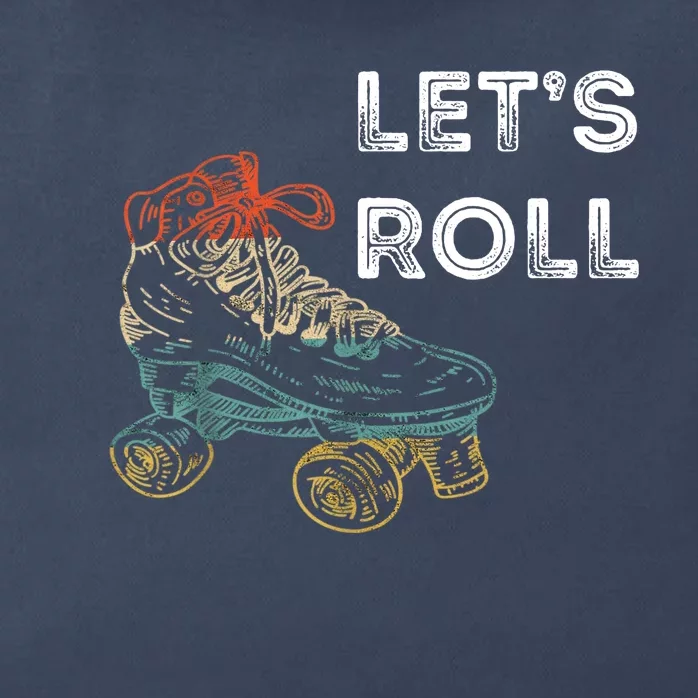 Let's Roll Roller Skating Roller Skater Skating Rink Zip Tote Bag