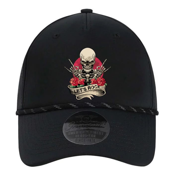 Lets Rock Rock And Roll Skeleton Hand Vintage Retro Rock Gift Performance The Dyno Cap