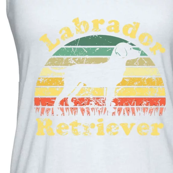 Labrador Retriever Sunset Vintage - Labrador Retriever Ladies Essential Flowy Tank