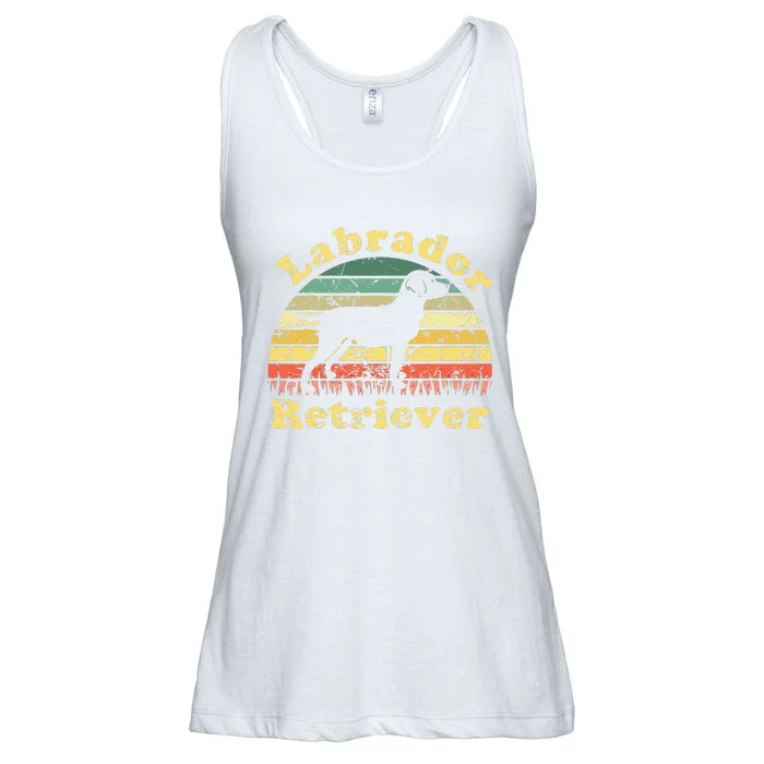 Labrador Retriever Sunset Vintage - Labrador Retriever Ladies Essential Flowy Tank