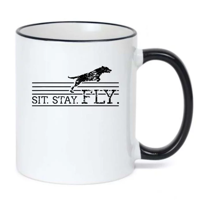 Labrador Retriever Sit Stay Fly Dock Diving Dog Breeder Black Color Changing Mug