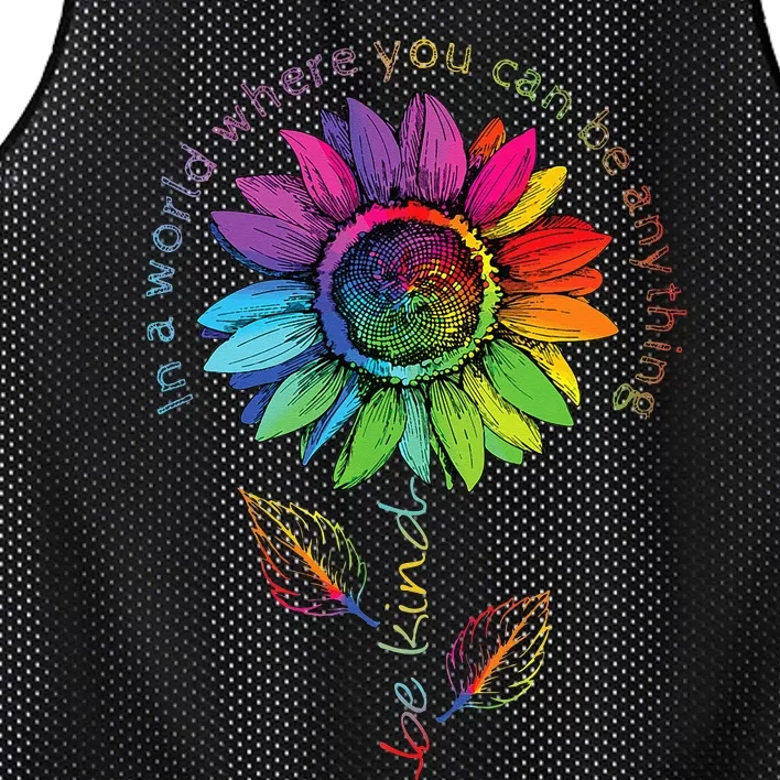 LGBTQ Rainbow Sunflower World Flower Pride Be Equality Kind Mesh Reversible Basketball Jersey Tank