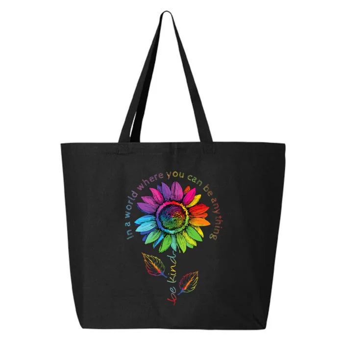 LGBTQ Rainbow Sunflower World Flower Pride Be Equality Kind 25L Jumbo Tote