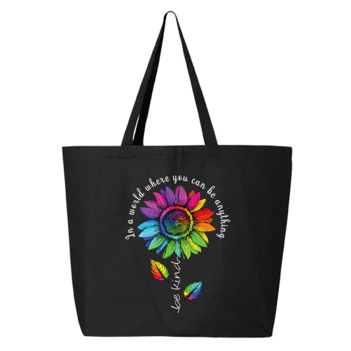 LGBTQ Rainbow Sunflower World Flower Pride Be Equality Kind 25L Jumbo Tote