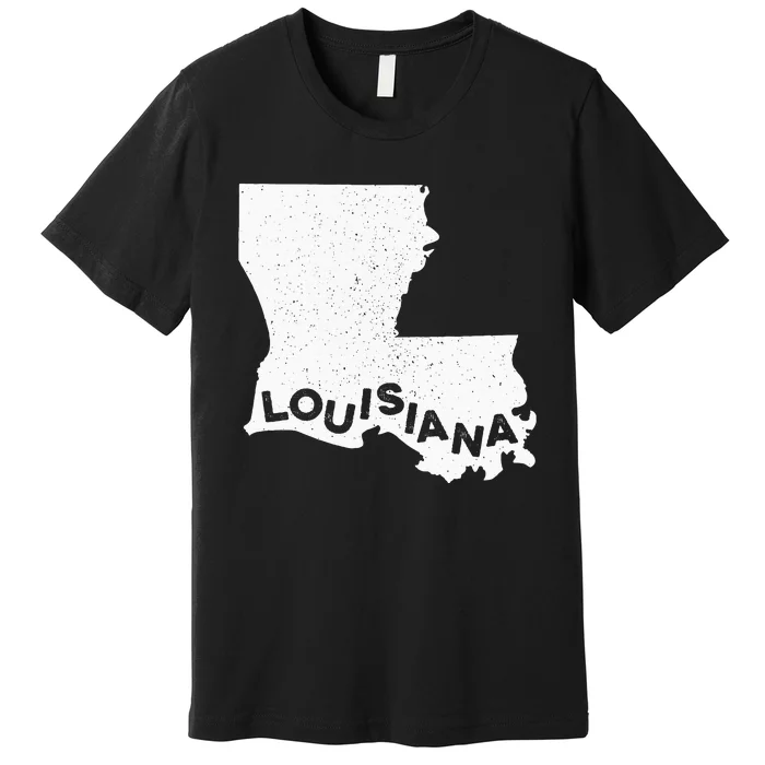 Louisiana Roots State Map Home Love Pride Gift Premium T-Shirt