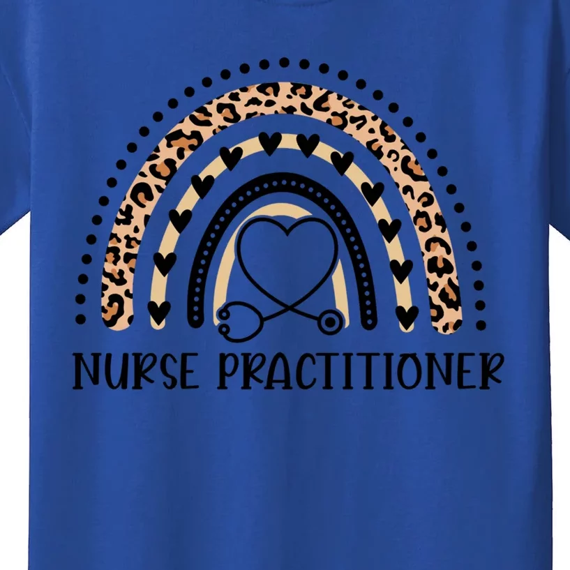 Leopard Rainbow Stethoscope Nurse Practitioner Nursing Life Cool Gift Kids T-Shirt