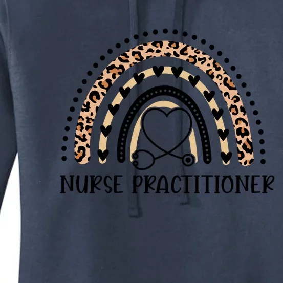 Leopard Rainbow Stethoscope Nurse Practitioner Nursing Life Cool Gift Women's Pullover Hoodie