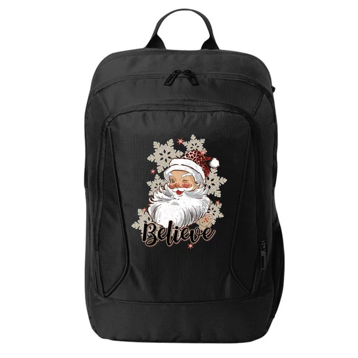 Leopard Retro Santa Claus Snowflake Cookie Believe Christmas Funny Gift City Backpack