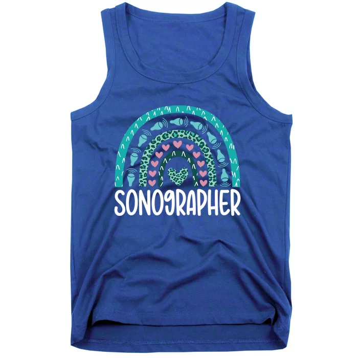 Leopard Rainbow Sonographer Ultrasound Tech Sonography Cute Gift Tank Top