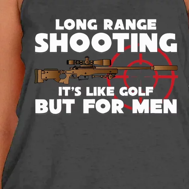 Long Range Shooting ItS Like Golf But Women's Knotted Racerback Tank