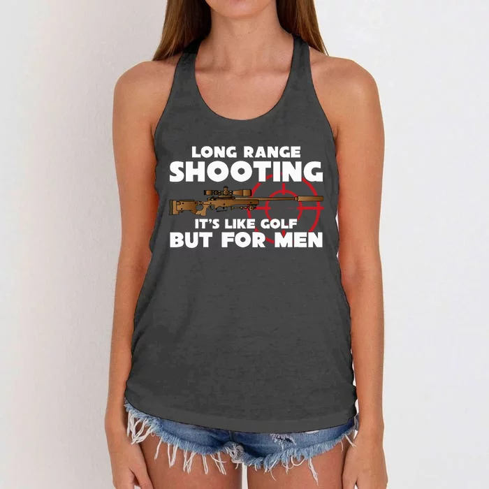 Long Range Shooting ItS Like Golf But Women's Knotted Racerback Tank