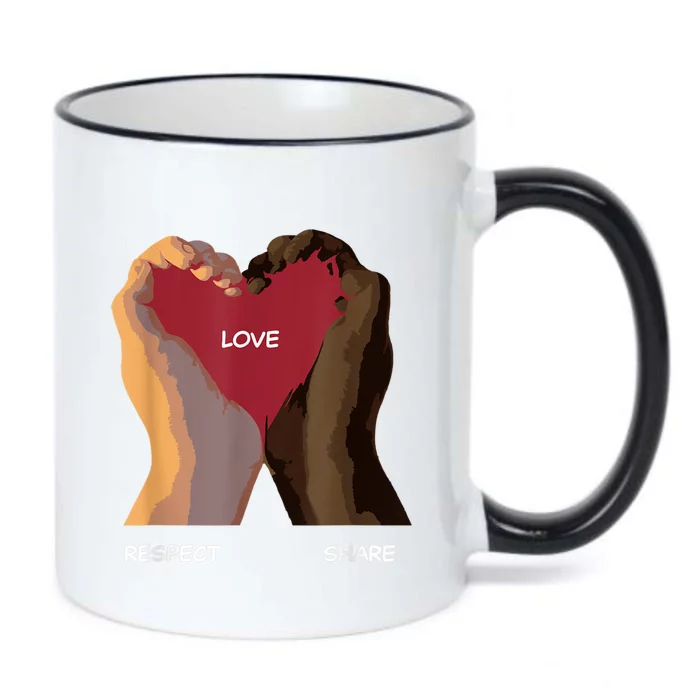 Love Respect Share Black Color Changing Mug