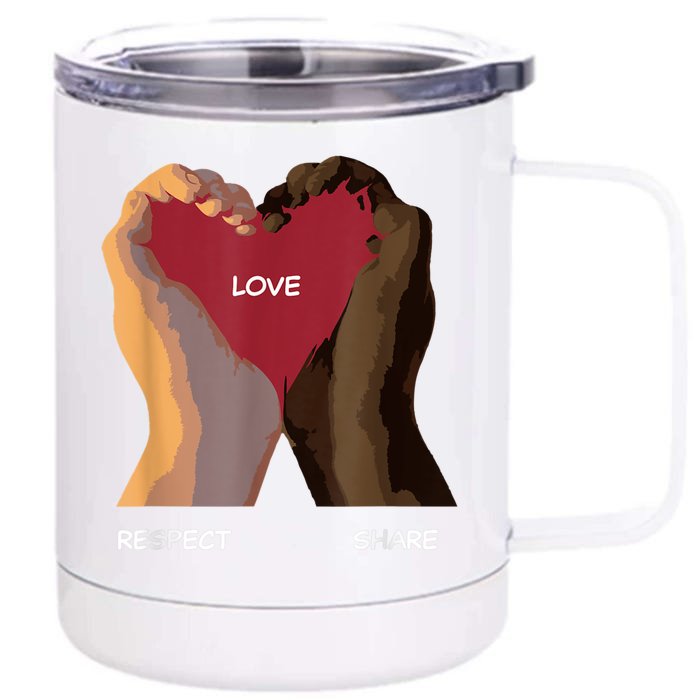 Love Respect Share Front & Back 12oz Stainless Steel Tumbler Cup