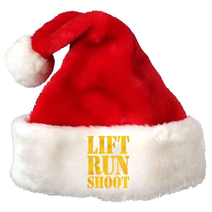 Lift Run Shoot Military Police Operator Fitness Gym Day Gift Premium Christmas Santa Hat