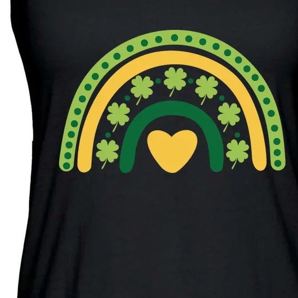 Lucky Rainbow St Patrick's Day Ladies Essential Flowy Tank