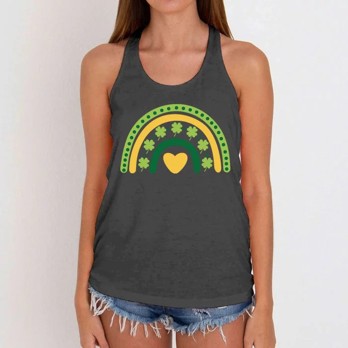 Lucky Rainbow St Patrick's Day Women's Knotted Racerback Tank