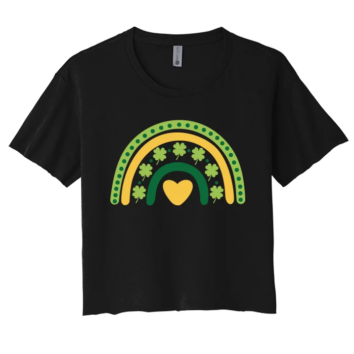 Lucky Rainbow St Patrick's Day Women's Crop Top Tee