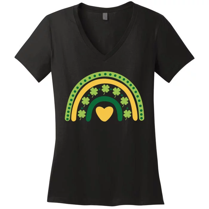 Lucky Rainbow St Patrick's Day Women's V-Neck T-Shirt