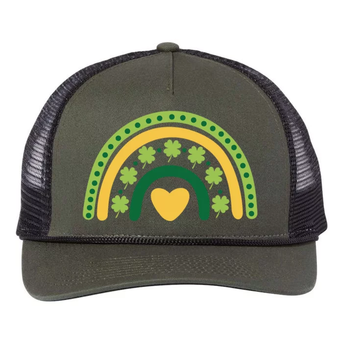 Lucky Rainbow St Patrick's Day Retro Rope Trucker Hat Cap