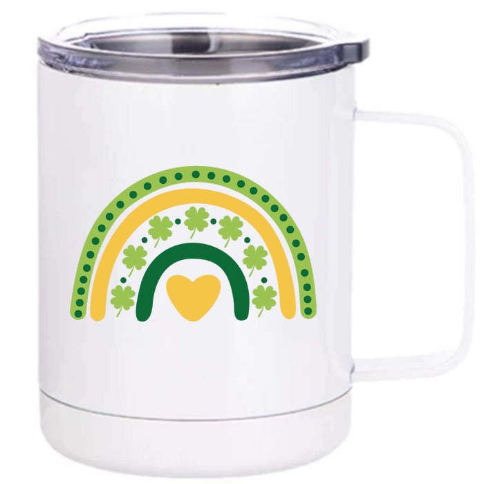 Lucky Rainbow St Patrick's Day Front & Back 12oz Stainless Steel Tumbler Cup