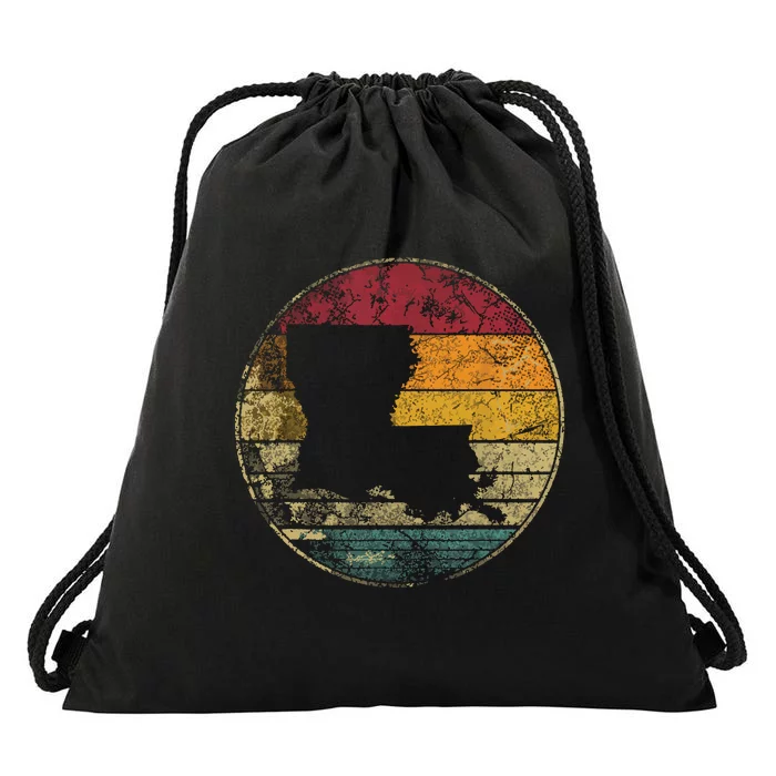 Louisiana Retro Style Vintage Distressed 70s 80s 90s Gift Drawstring Bag