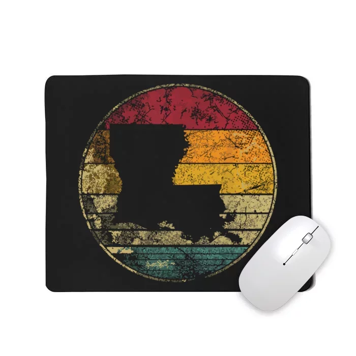 Louisiana Retro Style Vintage Distressed 70s 80s 90s Gift Mousepad