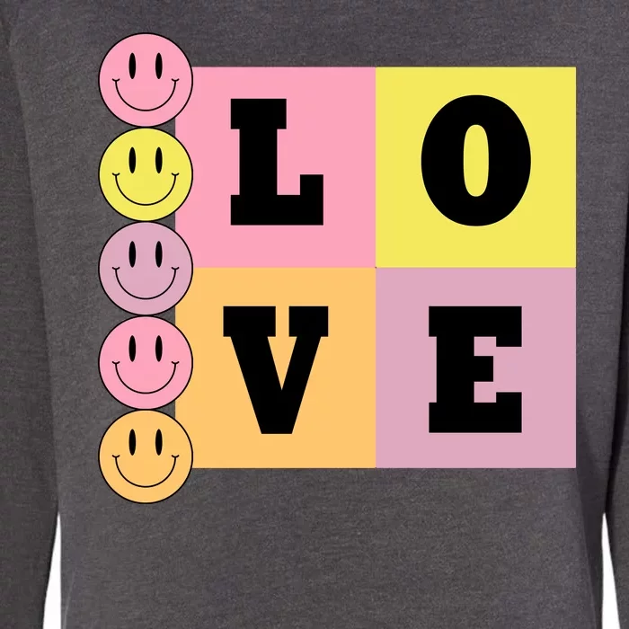 Love Retro Smile Face Cute Gift Womens California Wash Sweatshirt