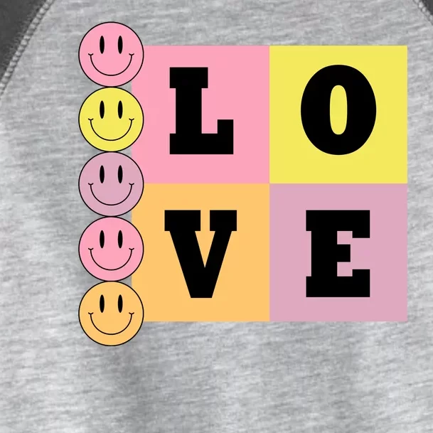 Love Retro Smile Face Cute Gift Toddler Fine Jersey T-Shirt