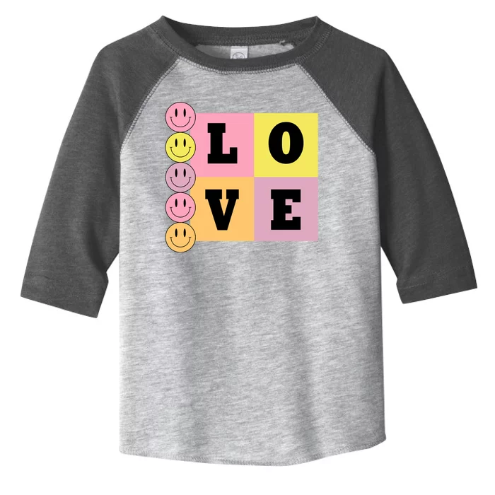 Love Retro Smile Face Cute Gift Toddler Fine Jersey T-Shirt