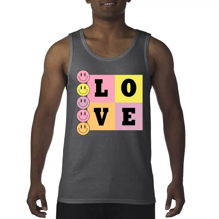 Love Retro Smile Face Cute Gift Tank Top