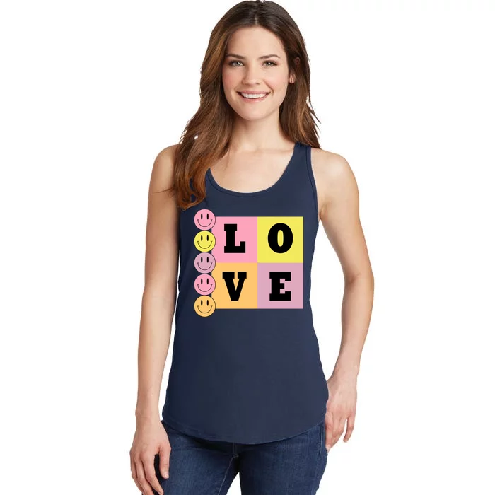 Love Retro Smile Face Cute Gift Ladies Essential Tank