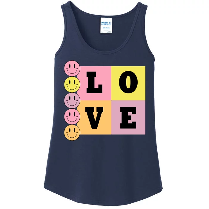 Love Retro Smile Face Cute Gift Ladies Essential Tank