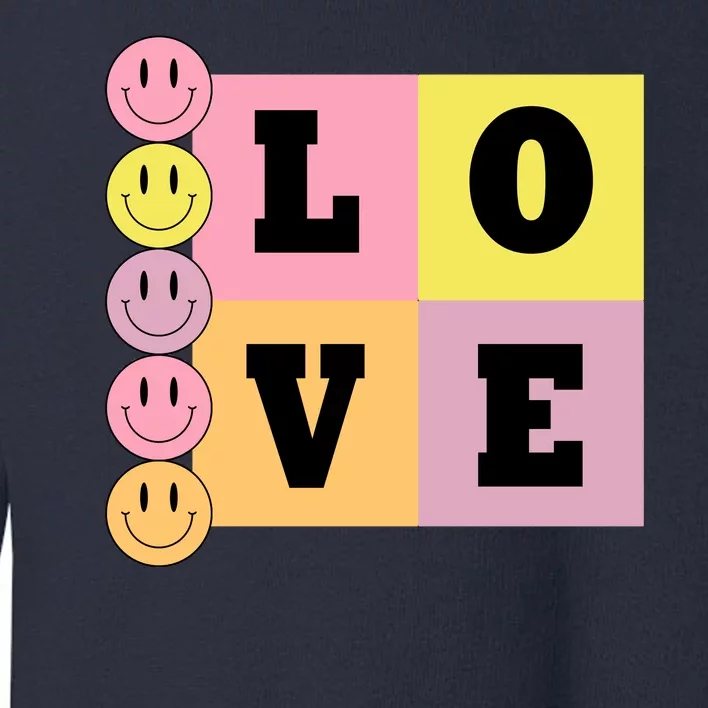 Love Retro Smile Face Cute Gift Toddler Sweatshirt