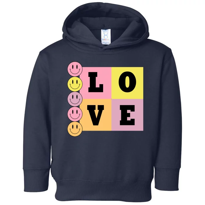 Love Retro Smile Face Cute Gift Toddler Hoodie