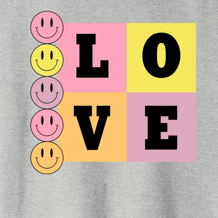 Love Retro Smile Face Cute Gift Women's Crop Top Tee